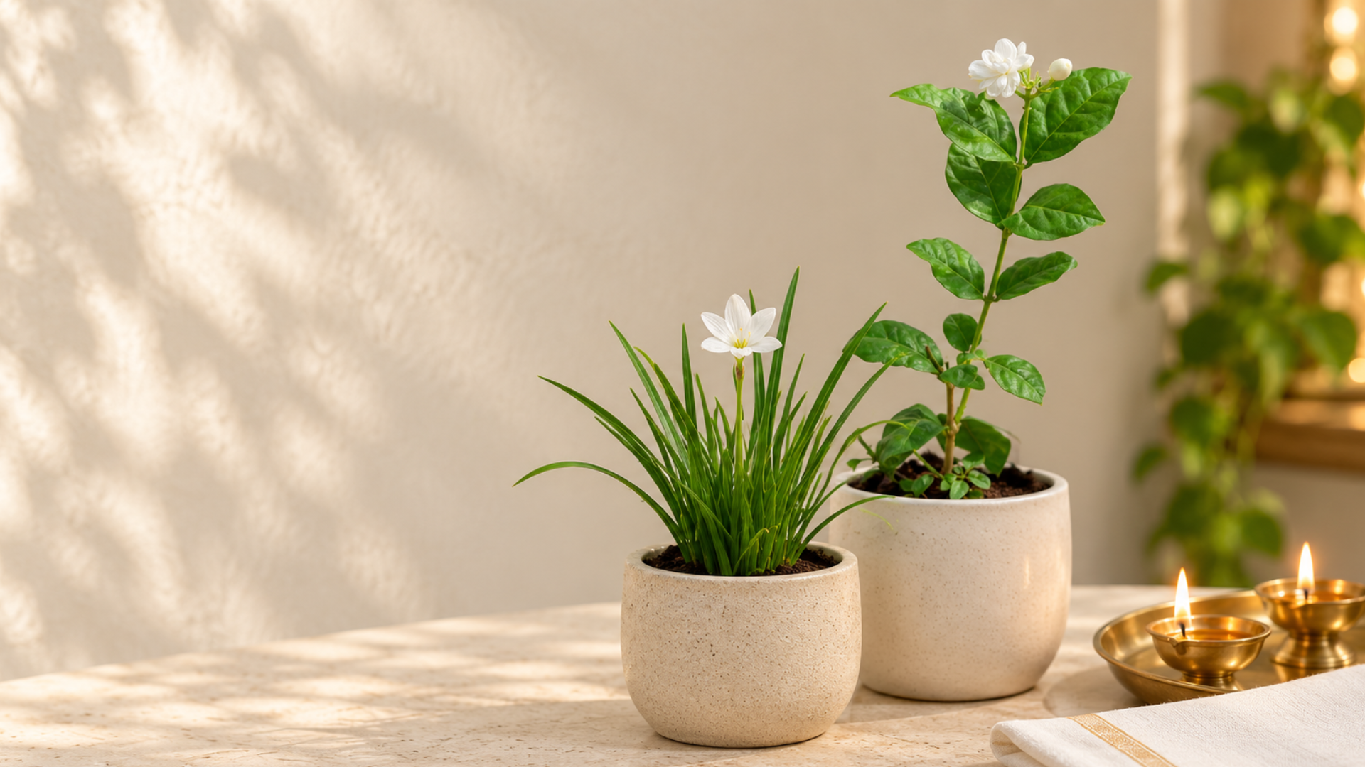 Day 8 (Maa Mahagauri): Mogra (मोगरा)/White Lily (सफेद कुमुदिनी)